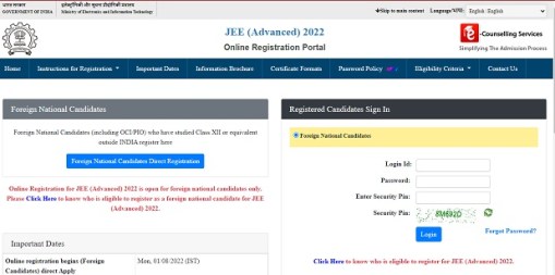JEE ADVANCED 2022 REGISTRATION