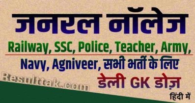 General Knowledge 6 November questions 2022 in Hindi