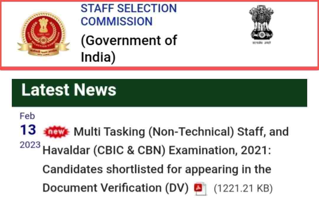 SSC MTS Multi Tasking (Non-Technical) Staff and Havaldar 2021 Result Declare Download Now Your Cut-off