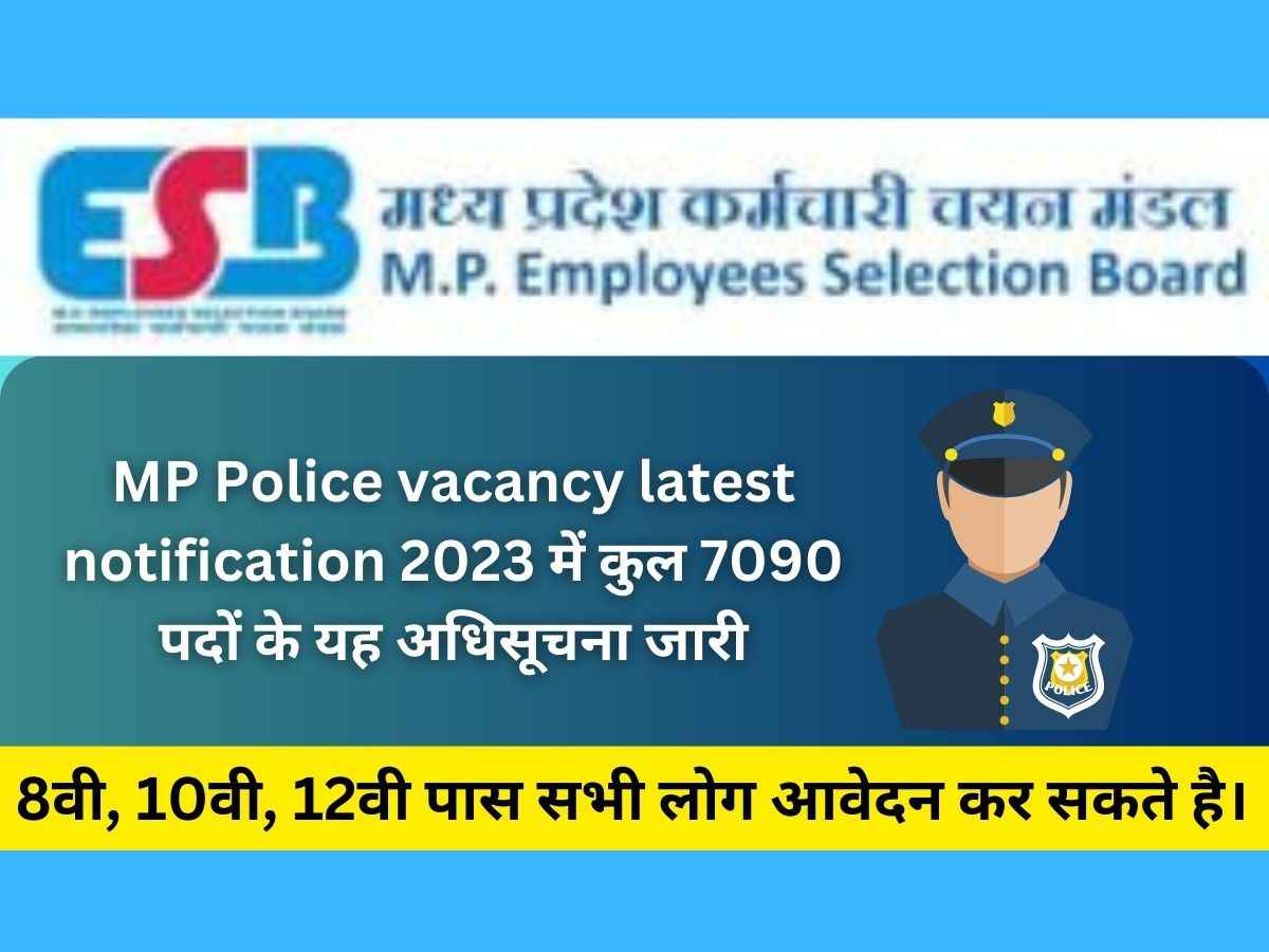 MP Police Constable Vacancy 2023: एमपी पुलिस भर्ती 12वीं पास करें आवेदन