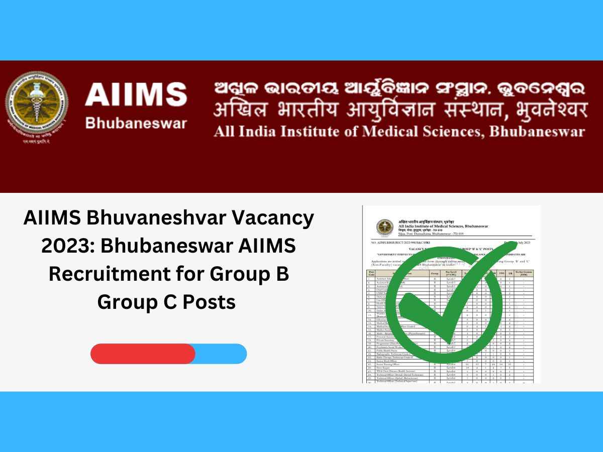 AIIMS Bhuvaneshvar Vacancy 2023: Bhubaneswar AIIMS Recruitment for Group B Group C Posts
